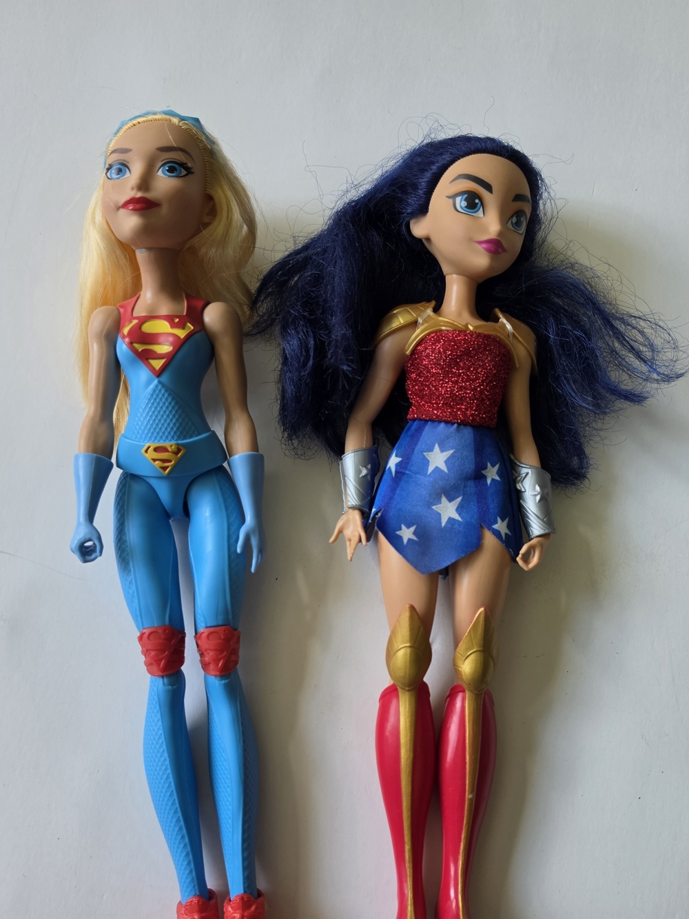 Mattel DC Super Hero Girls action dolls,  Supergirl (left) Wondergirl(RIGHT)